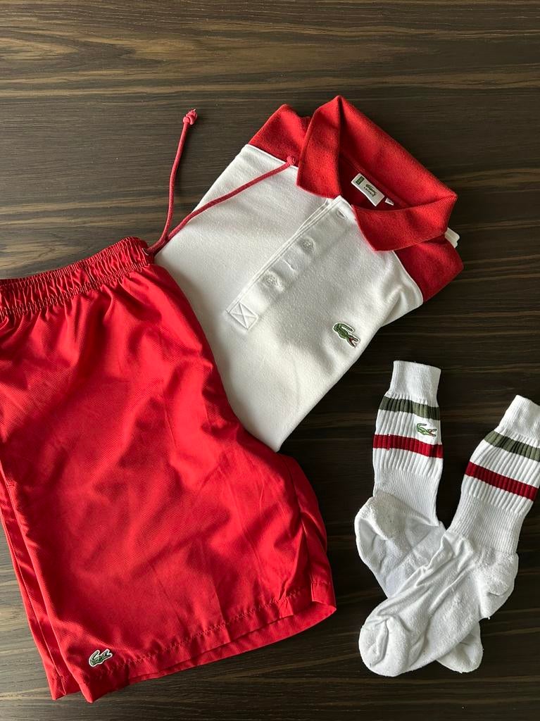 Vintage Lacoste tennis outfit size 4, Maat 52/54 (L), Ophalen of Verzenden, Zo goed als nieuw, Racketsport