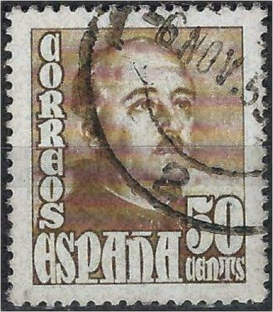 Espagne 1948-1954 - Yvert 770A - Général Francisco Fran (ST), Timbres & Monnaies, Timbres | Europe | Espagne, Envoi, Affranchi