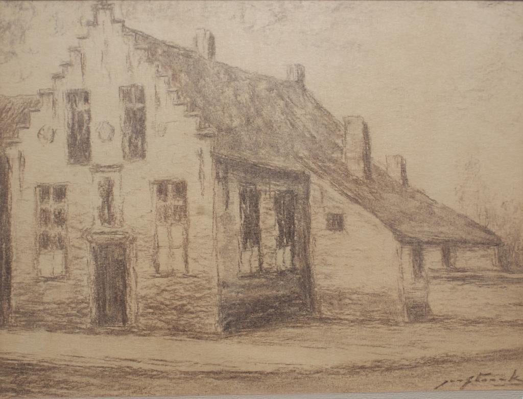 Maurice Sterck (1910-1994): Oud Huis (47 x 42 cm), Antiek en Kunst, Kunst | Schilderijen | Klassiek, Ophalen of Verzenden