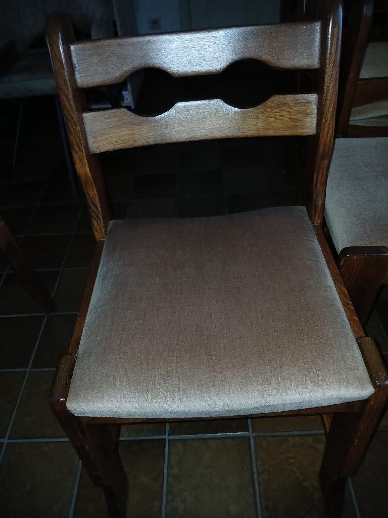 salon tafel en stoelen, Ophalen, Gebruikt, 50 tot 75 cm, Eikenhout