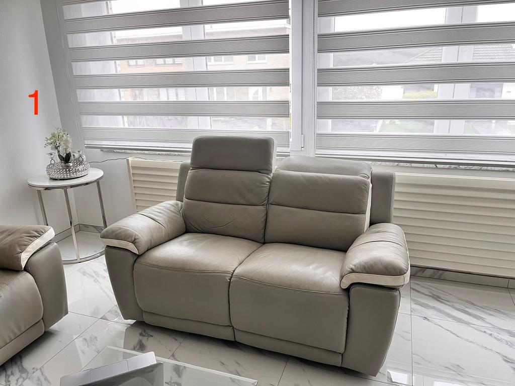 Lot de 2 canapés électriques en CUIR véritable, Maison & Meubles, Enlèvement, Utilisé, Cuir