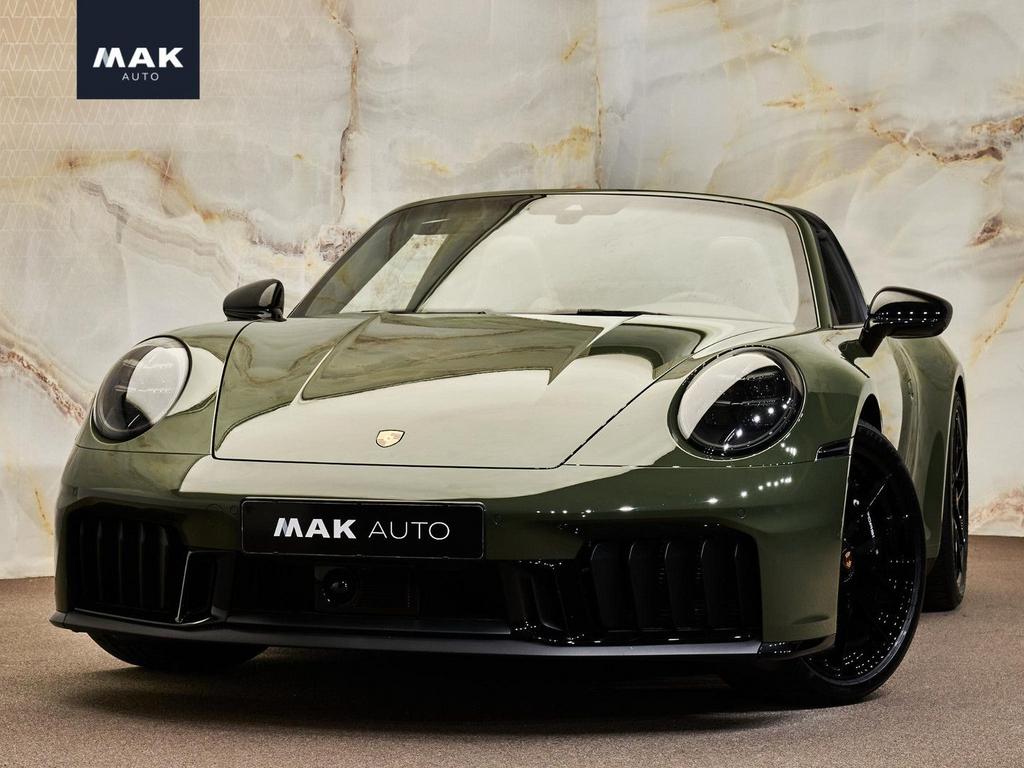 Porsche 992 3.6 T-Hybrid Targa 4 GTS, PTS Natoolive, noselif, Auto's, Automaat, Cabriolet, Groen, Bruin