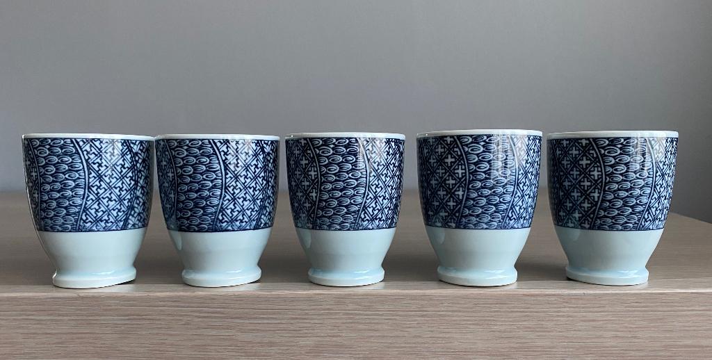 Set 5 theekopjes, Verzenden, Zo goed als nieuw, Kop(pen) en/of Schotel(s)