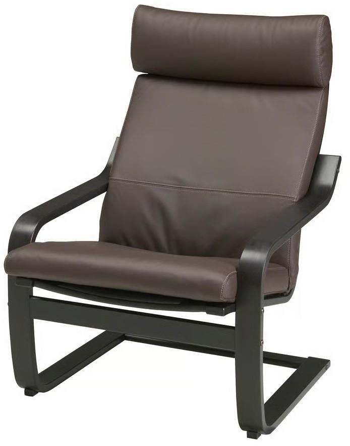 Stoel Ikea Poang bruin leer, Ophalen, Bruin, Zo goed als nieuw, Eén