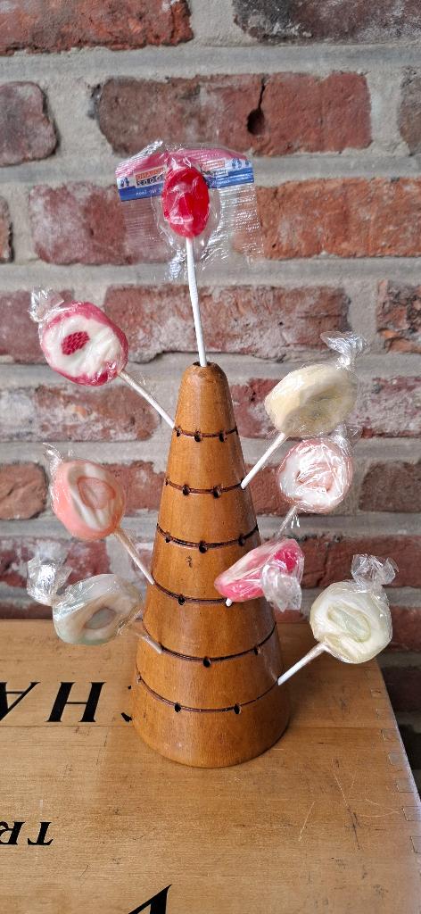 Vintage houten lollyboom - lollyhouder - lolly display, Antiek en Kunst, Curiosa en Brocante, Ophalen of Verzenden