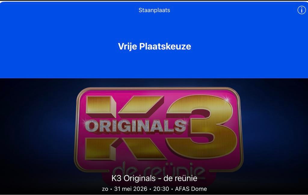 ticket K3 Originals 31/05 om 20u30, Tickets & Billets, Une personne, Mai