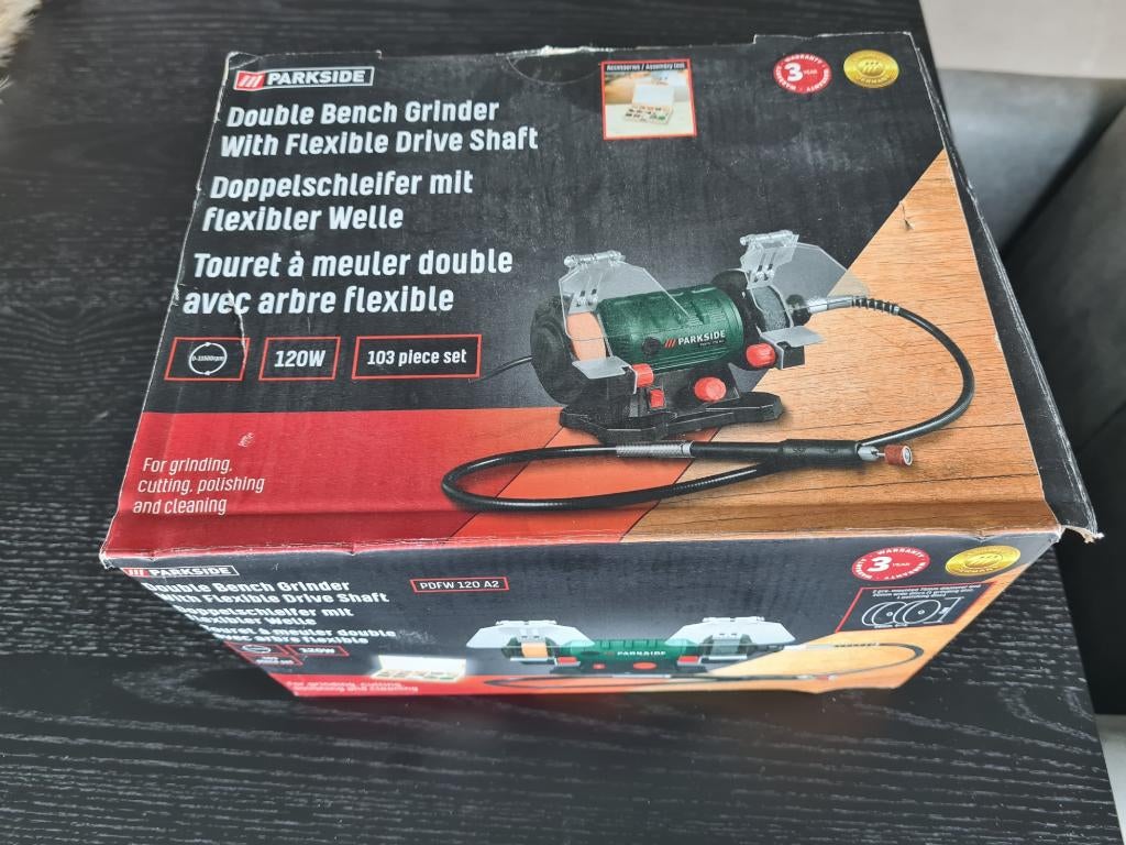 Dubbele tafelslijpmachine  met flexibel, Doe-het-zelf en Bouw, Gereedschap | Slijpmachines, Ophalen, Zo goed als nieuw