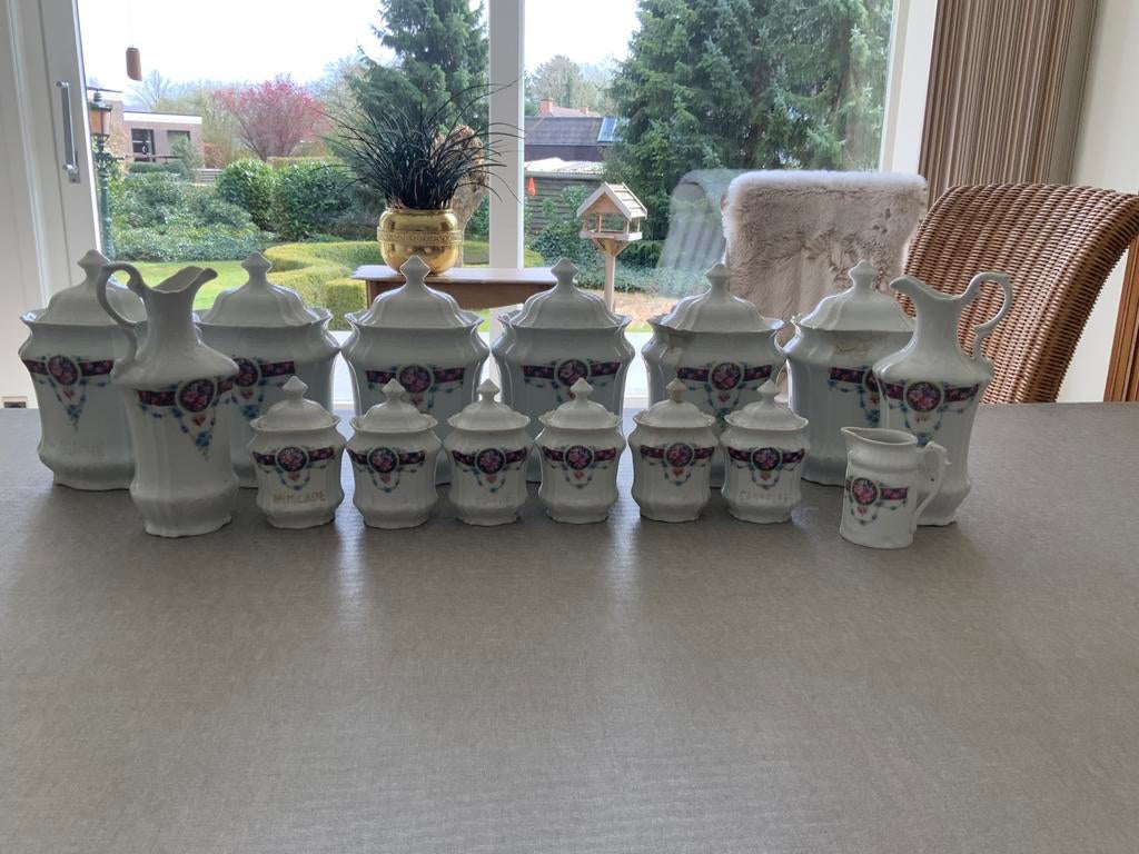 Porseleinen opbergpotten met rek, Antiek en Kunst, Ophalen