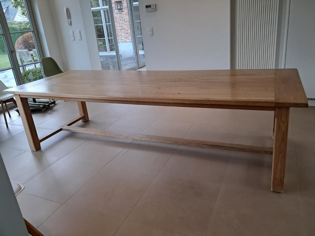 Massief eiken tafel 3m x 1m10, Huis en Inrichting, Ophalen