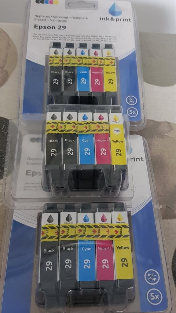 Cartouches d'encre Epson 29. 3 paquets., Informatique & Logiciels, Fournitures d'imprimante, Enlèvement