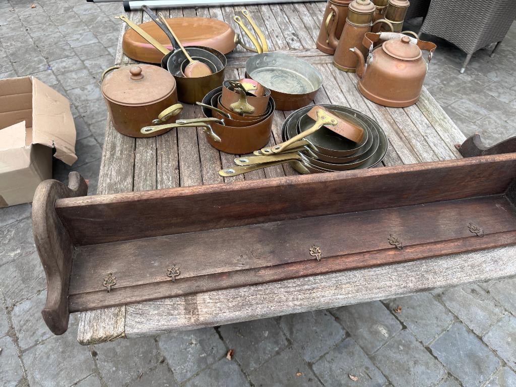 Koperen pannen, potten en thee/koffiepotten, Antiek en Kunst, Ophalen