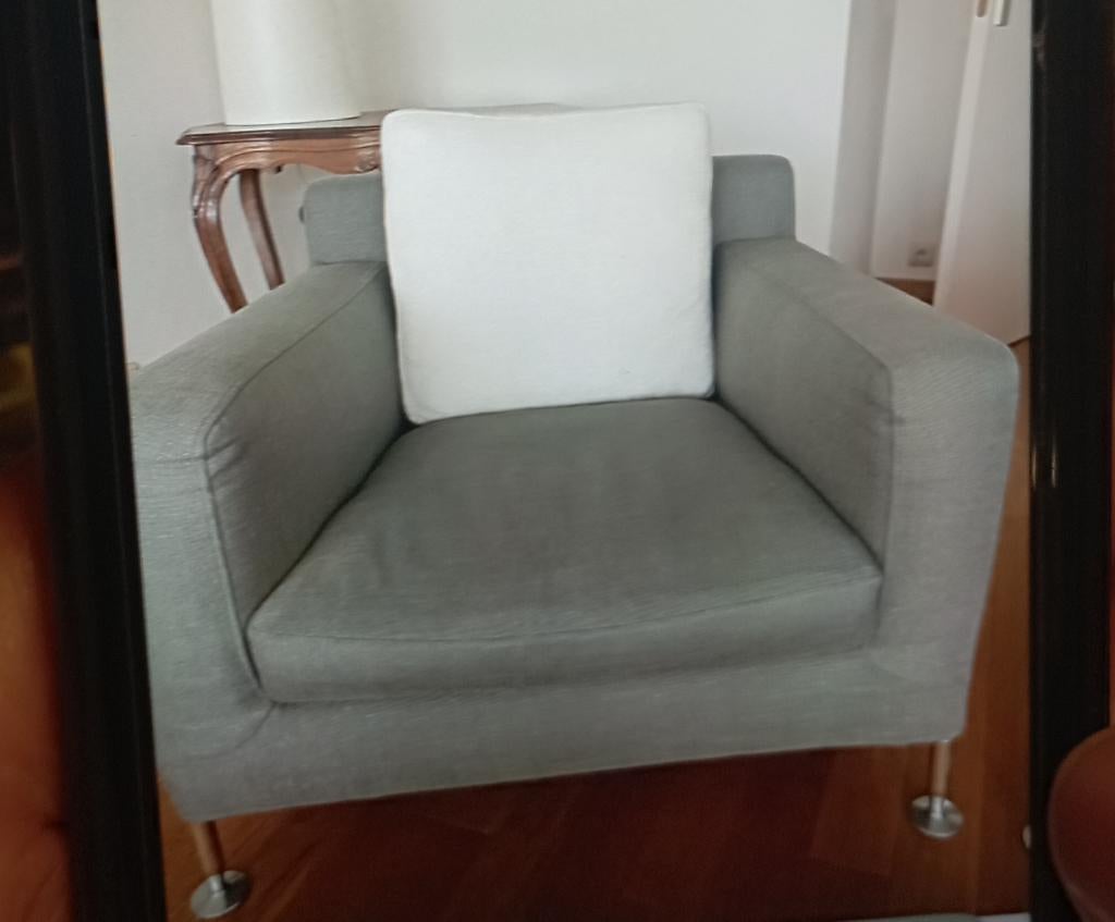 Paire de fauteuils et divan B and B en très bel état., Maison & Meubles, Fauteuils, Utilisé, Métal, Tissus, Enlèvement