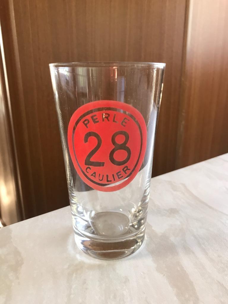 Verre à bière Perle 28 Caulier, Collections, Enlèvement ou Envoi, Comme neuf, Verre ou Verres, Autres marques