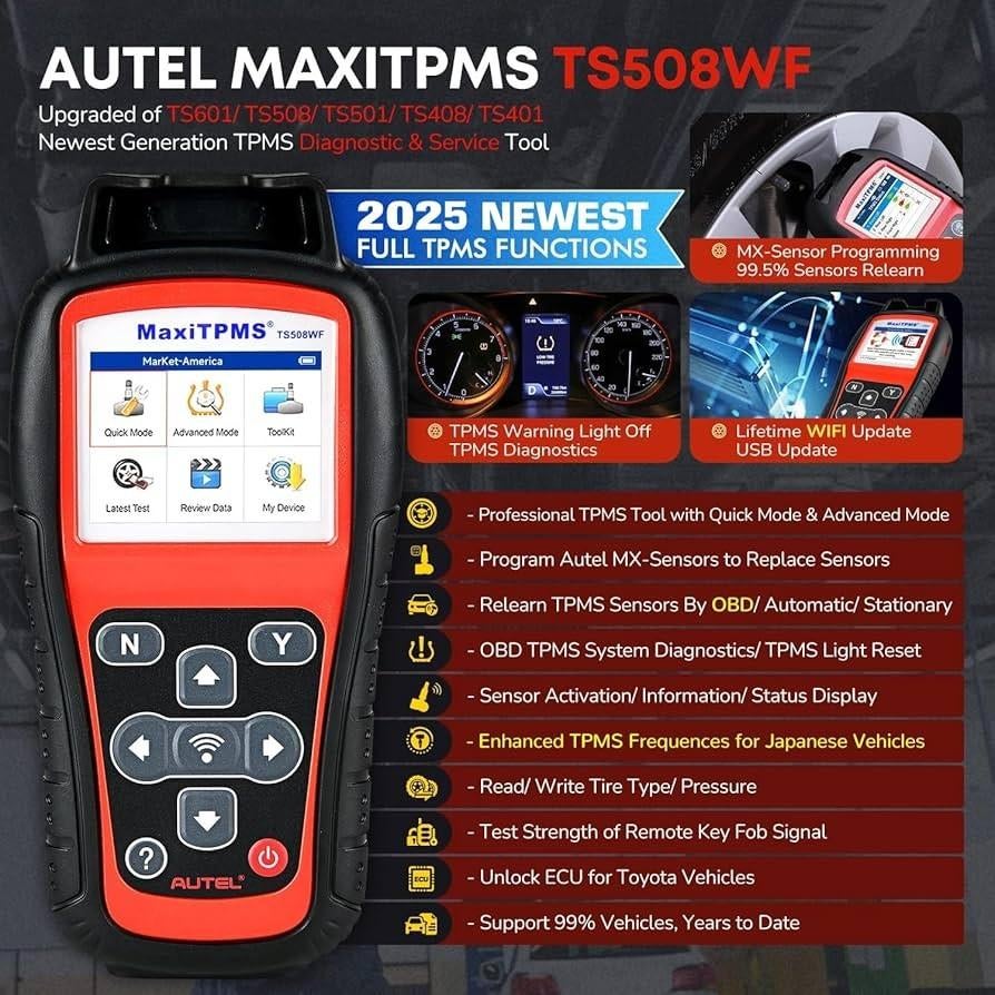 Autel TS508WF Wifi TPMS apparaat bandensensoren inleren, Ophalen of Verzenden, Nieuw