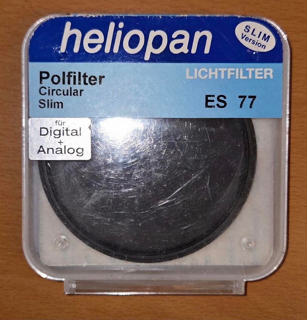 Filtre polarisant circulaire Heliopan Slim Ø77 mm, TV, Hi-fi & Vidéo, Photo | Filtres, Enlèvement ou Envoi, Neuf, Filtre polarisant
