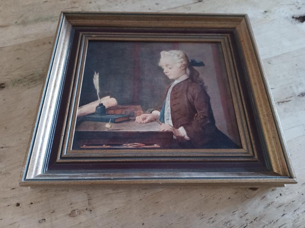 Houten kader met prent van Jean Simeon Chardin, Antiek en Kunst, Ophalen of Verzenden