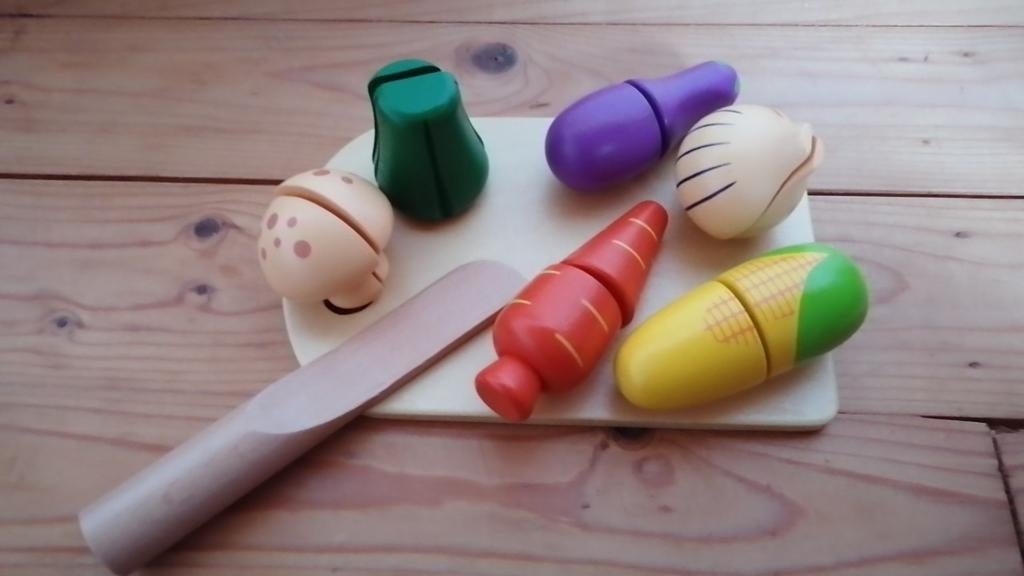 Playing Kids set houten groenten keukenset kookset, Kinderen en Baby's, Ophalen