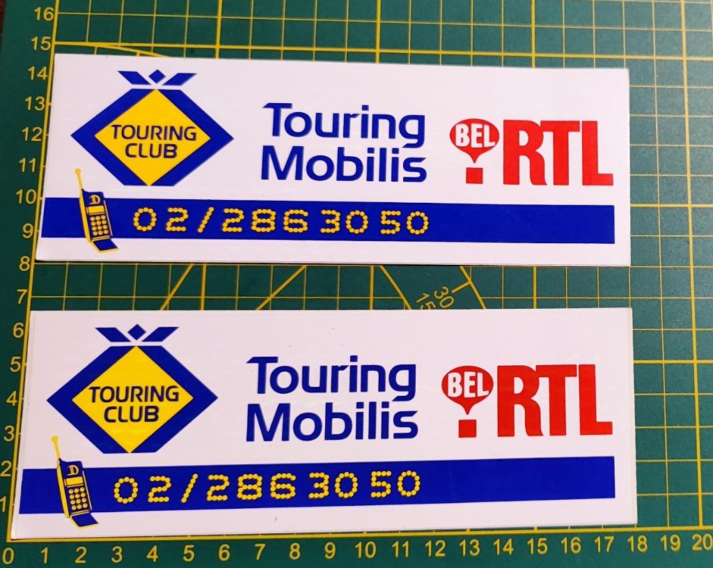 Lot 2x stickers Touring Mobilis- Touring Club Bel RTL, Collections, Enlèvement ou Envoi