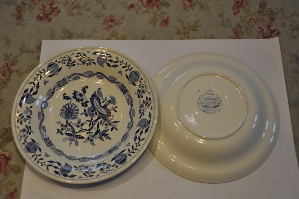 * 11 diepe Boch borden, decor zwiebel, Ophalen of Verzenden