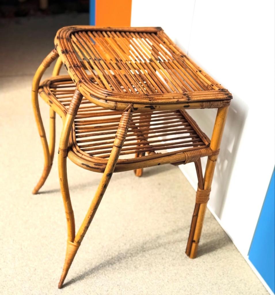 Rotan bamboe side table uitzonderlijk mooi model, Ophalen