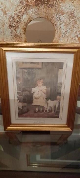 Impression vintage encadrée Puppy Love, Enlèvement, Comme neuf