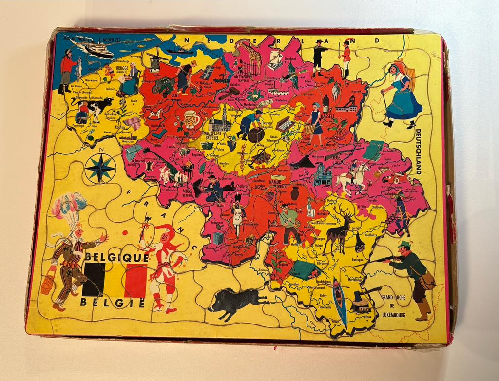 Oude puzzel van België / Belgique, Antiek en Kunst, Ophalen