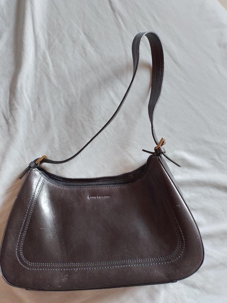 handtas moederdag vintage zwart leder Emmy Wieleman, Enlèvement ou Envoi, Comme neuf, Noir, Sac à main