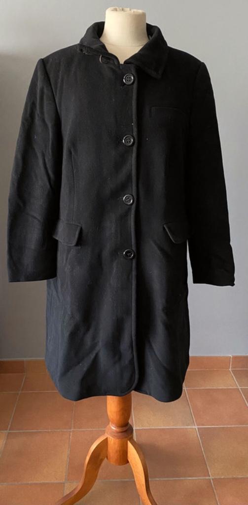Zwarte mantel Damo maat 46, Vêtements | Femmes, Taille 46/48 (XL) ou plus grande, Comme neuf, Damo, Noir