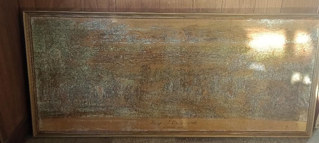 Beschadigde gravur Belegering van Oudenarde,1641,135x60,n102, Antiek en Kunst, Kunst | Etsen en Gravures, Ophalen