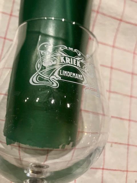 GLAS KRIEK LINDEMANS 25 CL H : 19 CM, Verzamelen, Glas en Drinkglazen, Ophalen of Verzenden, Nieuw, Bierglas
