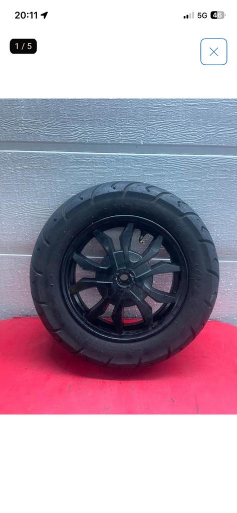 Roue arrière GY6 VX50/Riva/Toscana, etc. (VESPA LOOK), Vélos & Vélomoteurs, Pièces de cyclomoteur | Général, Comme neuf, Bloc