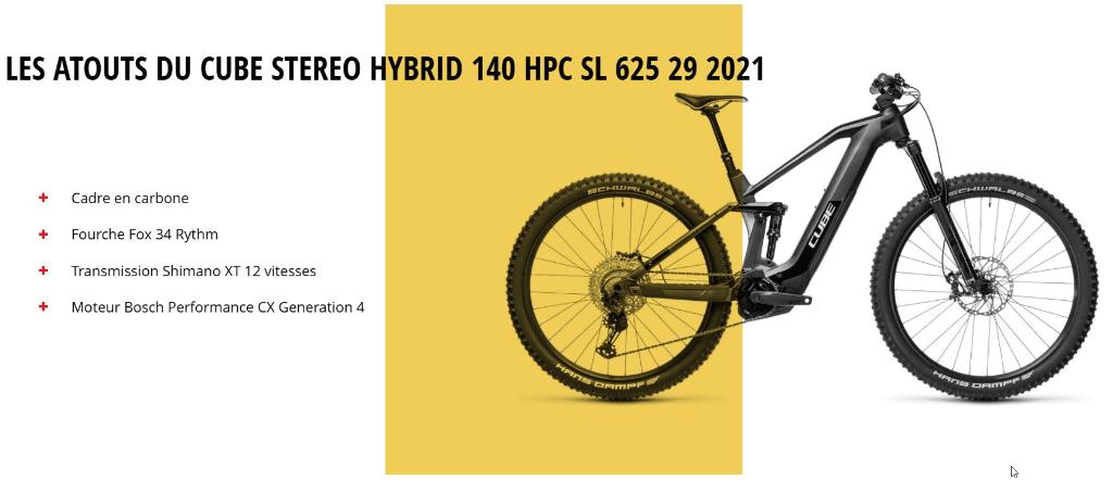 VTT Cube STEREO HYBRID 140 HPC SL 625 29" 2021, Vélos & Vélomoteurs, Autres marques, Enlèvement, Utilisé, VTT tout suspendu