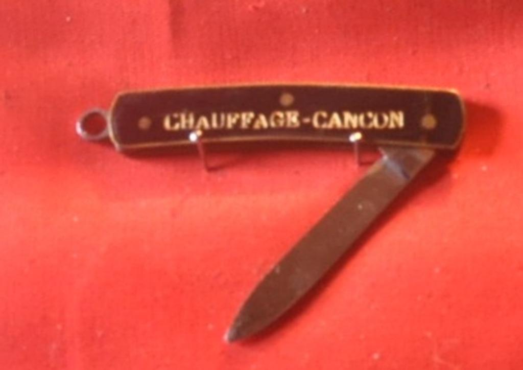 canif publicitaire chauffage cancon A.Malbert, Collections, Enlèvement ou Envoi, Utilisé, Ustensile