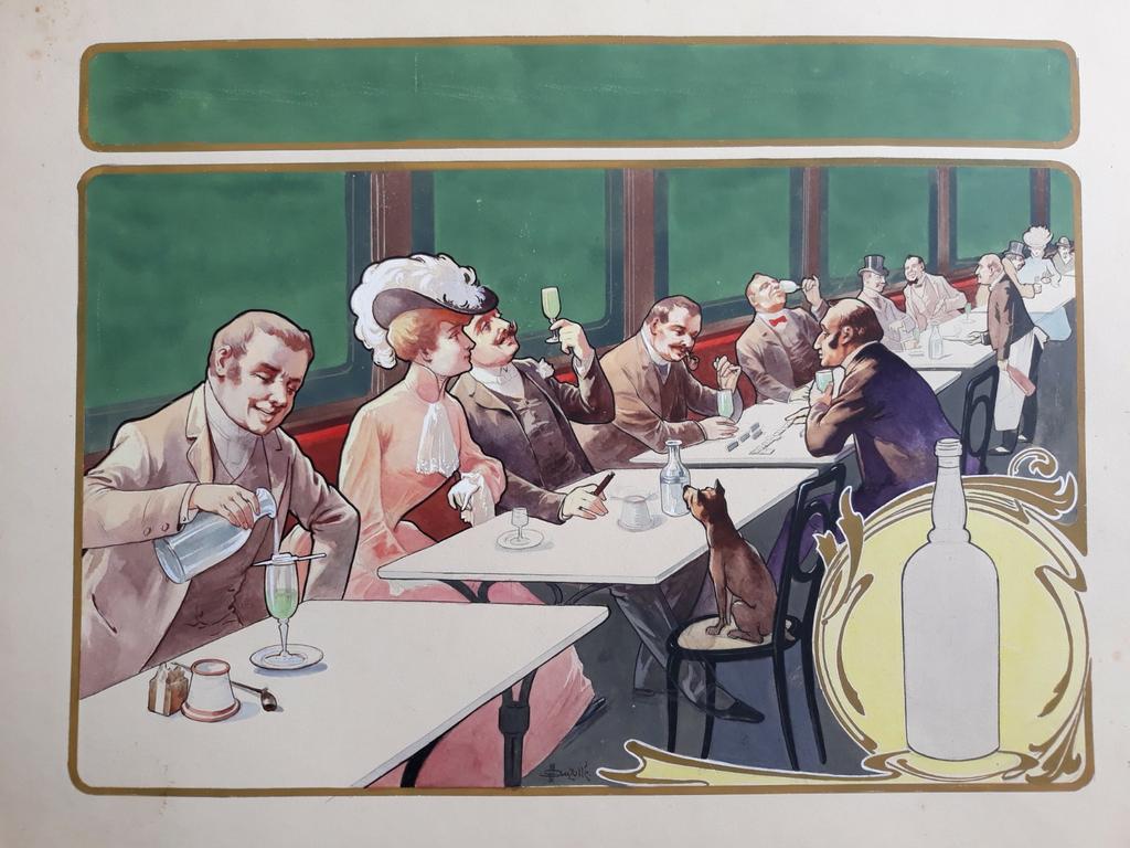 Marcellin Auzolle debut 20ème aquarelle gouache authentique, Antiquités & Art, Enlèvement