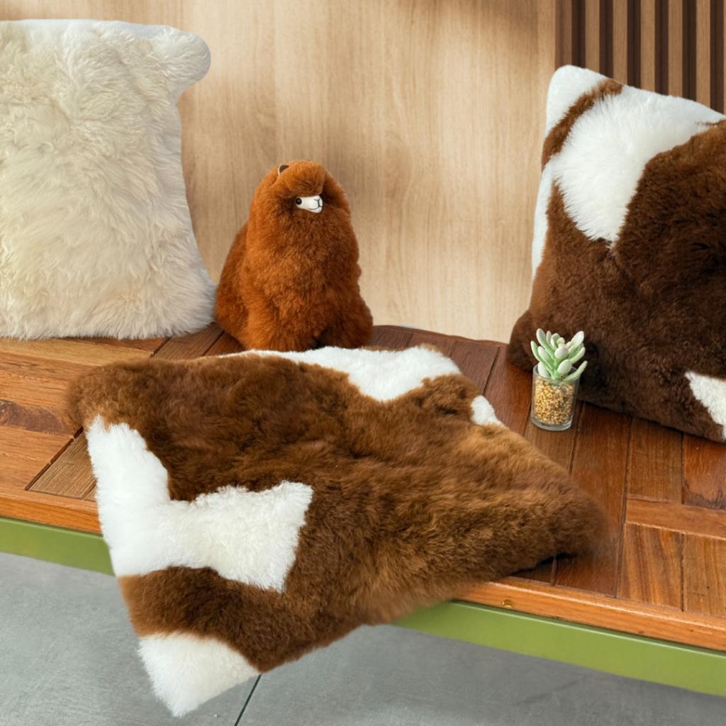 Alpaca Wollen Dekokussen 40x40cm handgemaakt in Peru, Eenpersoons, Bruin, Verzenden, Hoeslaken of Sloop