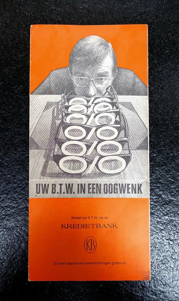 Folder KBC Bank - BTW (jaren 70), Boeken, Verzenden, Zo goed als nieuw, Folder