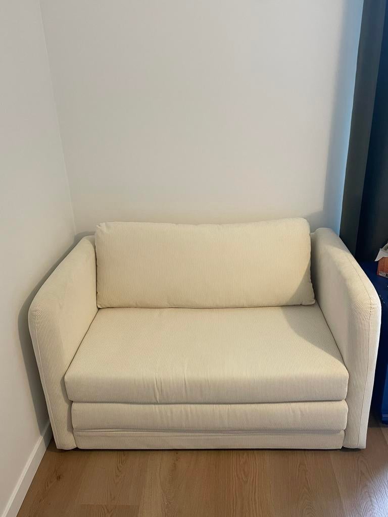 Canapé-lit blanc La Redoute, Maison & Meubles, Comme neuf, Enlèvement, Autres matériaux, Deux personnes