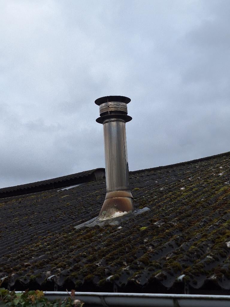 schouwdoorvoer golfplaten rookgasafvoer inox, Ophalen, Gebruikt