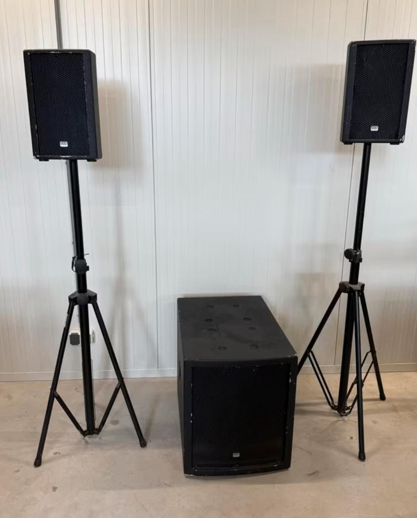 DAP Clubmate II set (x2) en DAP RX15 PA of DJ speakers, Audio, Tv en Foto, Luidsprekerboxen, Gebruikt, 120 watt of meer, Front, Rear of Stereo speakers