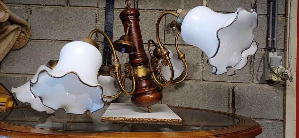 Antieke oude landelijke luster prima staat, Antiek en Kunst, Antiek | Verlichting, Ophalen