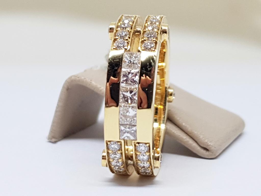 Diamant Memory Ring 1.27ct., Bijoux, Sacs & Beauté, Bagues, Neuf, Enlèvement ou Envoi, Or, Or