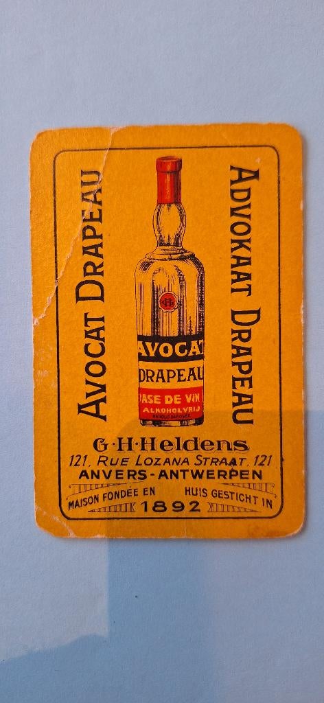 Carte à jouer Antwerp_Heldens Advocat Drapeau_jaune_219, Collections, Cartes à jouer, Jokers & Jeux des sept familles, Utilisé