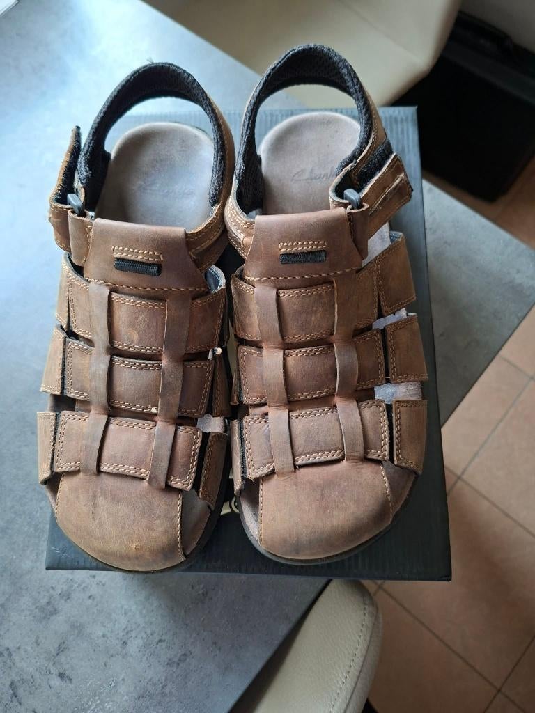 Clarks: Bruine herensandalen (Schoenmaat 10 / 44), Sandalen, Bruin, Clarks, Ophalen of Verzenden
