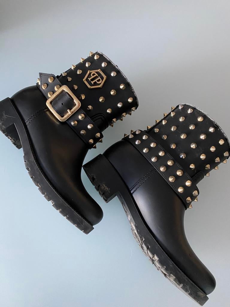 Phillip Plein enkellaarzen maat 38, Ophalen of Verzenden, Gedragen