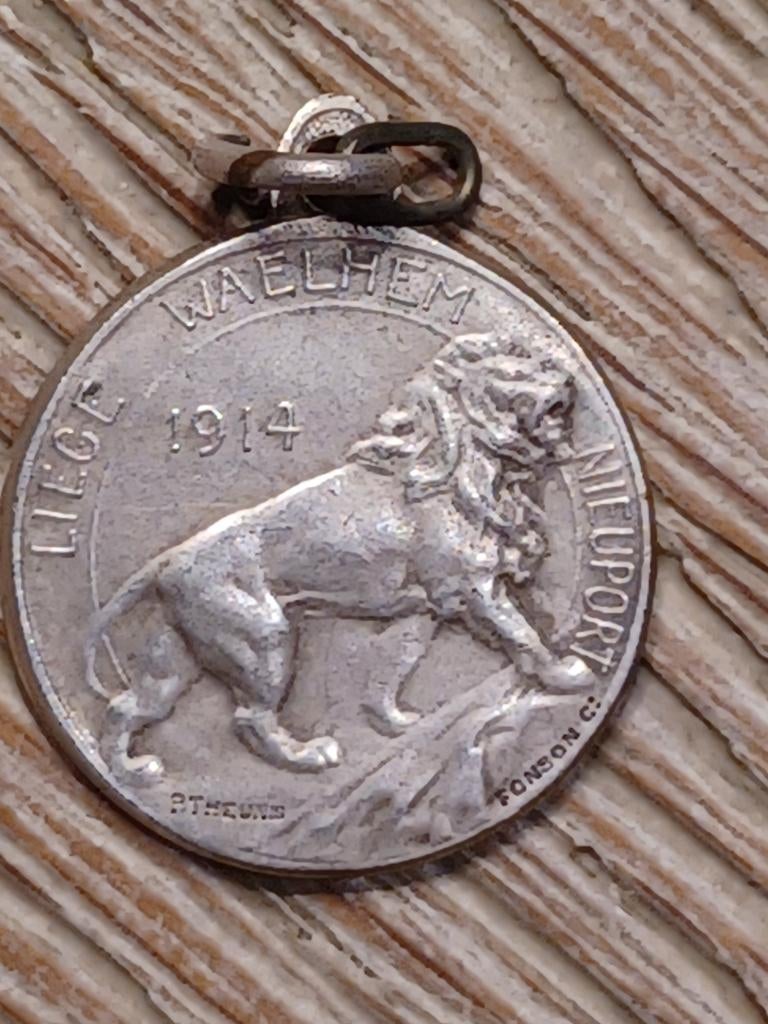 wo1 medaille waelhem liege nieuport 1914 klein, Verzamelen, Ophalen of Verzenden, Landmacht, Lintje, Medaille of Wings