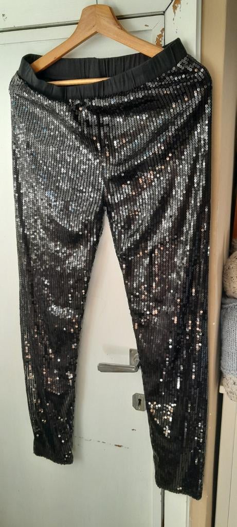 Stretch legging met pailletten large., Kleding | Dames, Gelegenheidskleding, Ophalen, Zo goed als nieuw, Maat 42/44 (L), Zwart