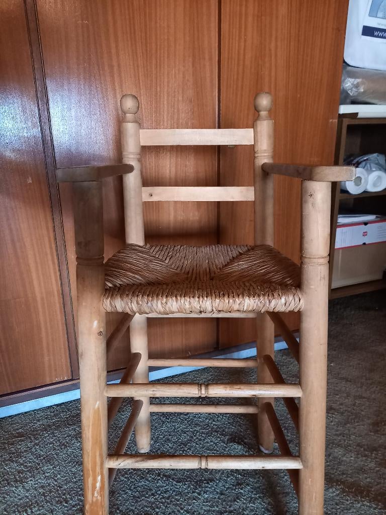 Kinderstoel met rieten zitting, Enlèvement, Utilisé, Autres types, Coulissant