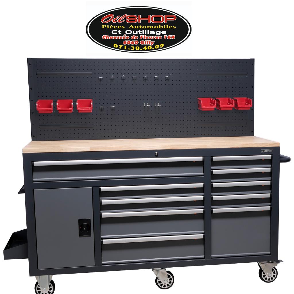 Chariot à outils avec panneau arrière plan de travail, Enlèvement, Neuf