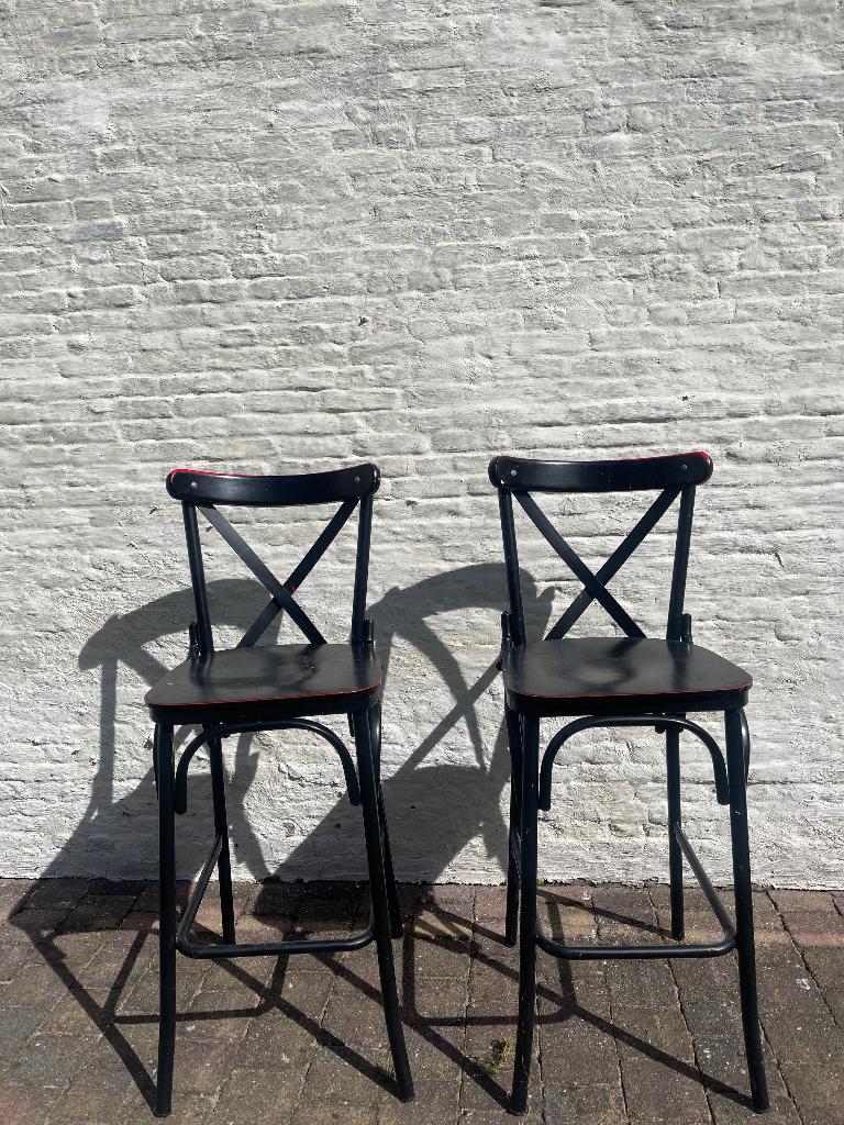 Bar stoel, Huis en Inrichting, Stoelen, Ophalen, Gebruikt, Zwart, Twee