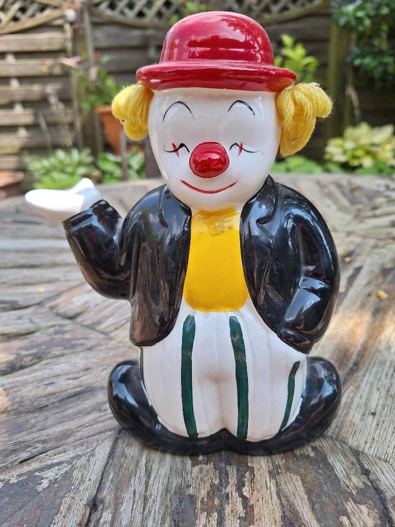 Clown/tirelire en porcelaine multicolore, Antiquités & Art, Enlèvement